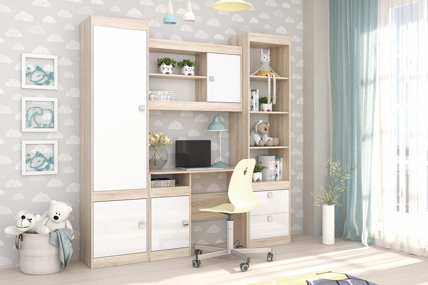ГМ Стеллаж Галактика, 48.2 смx35.5 смx200 см см, белый, бежевый купить,NaN