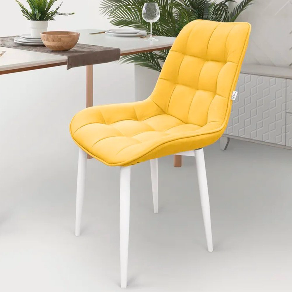 Стул DOMA BOSTON, 85x51x44 см, желтый, белый купить,NaN