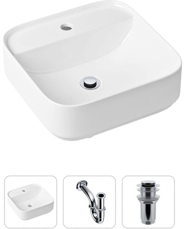 Раковина Lavinia Boho Bathroom Sink 21520271 накладная квадратная 42, санфарфор купить,NaN