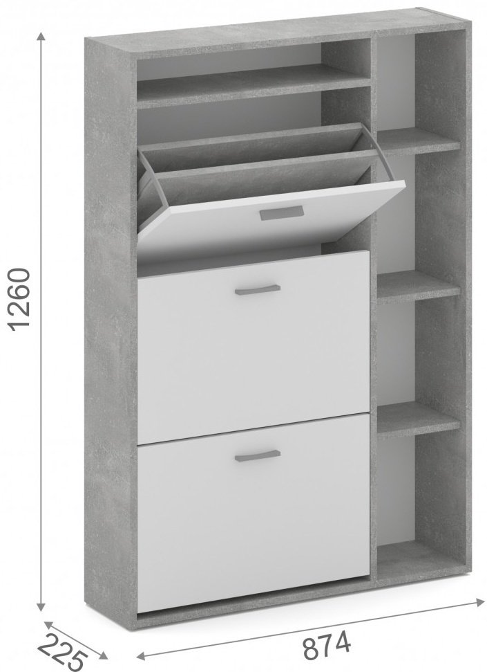 Обувница DOMA 87.40x22.50x126 см, ЛДСП купить,NaN