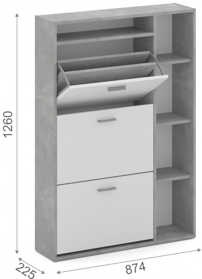 Обувница DOMA 87.40x22.50x126 см, ЛДСП купить,NaN