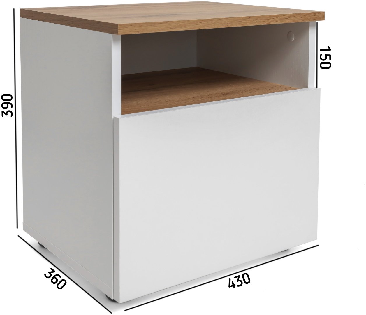 Тумба DOMA Лотос TB02 1047554, 43x39x36 см, белый, коричневый купить,NaN