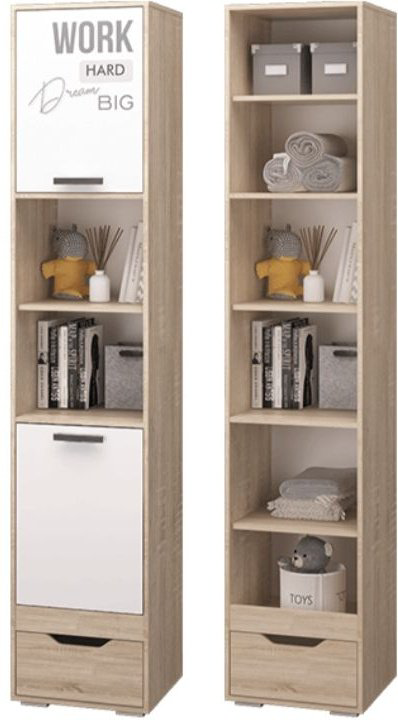 Шкаф-пенал DOMA JUNIOR-1D+ 2515616, 45.2x222х43 см, белый, бежевый купить,NaN