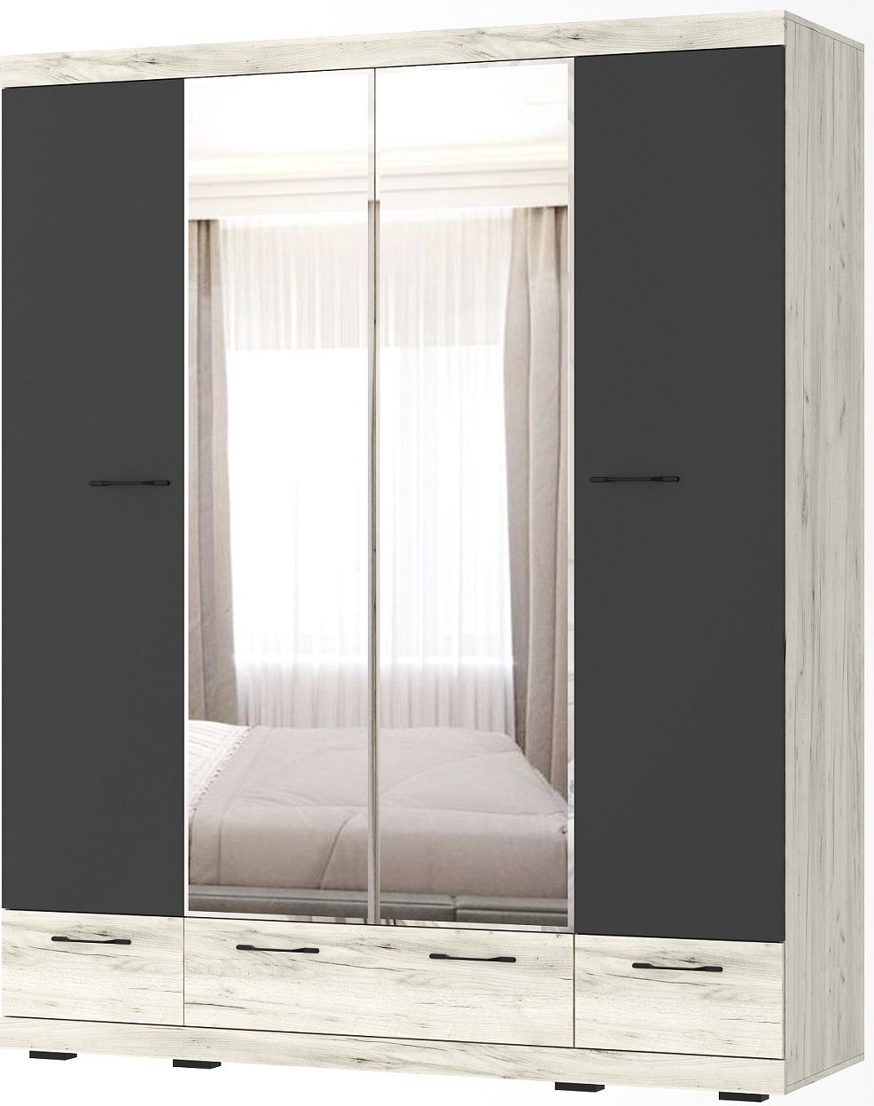 Распашной шкаф Памир Соната ШСЗ-1800, 180x220х60 см, светло серый купить,NaN