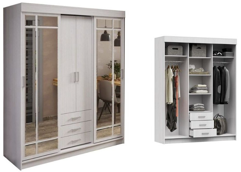 Шкаф-купе DOMA Шкаф-купе LID-1К-170, 170x210х58 см, светло серый купить,NaN