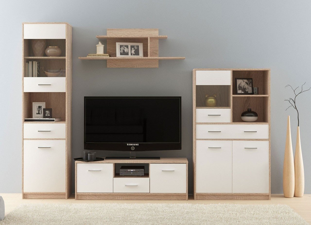 ТВ-тумба напольная DOMA STELS 418489561, 123.4x42x38 см, белый, бежевый купить,NaN