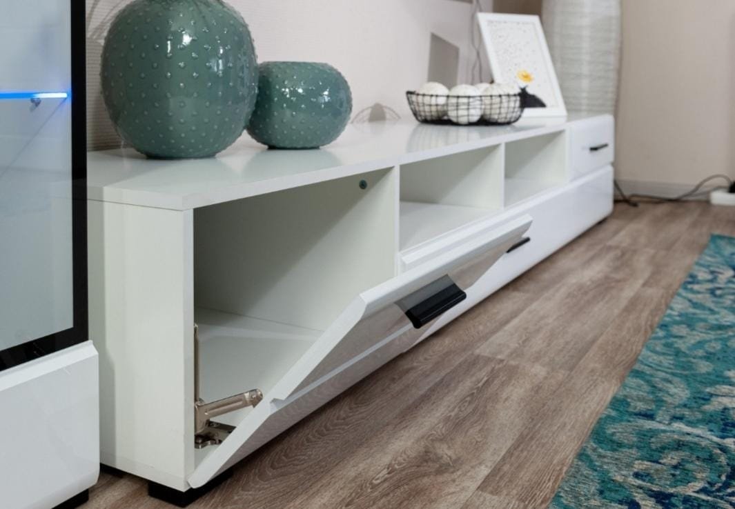 ТВ-тумба напольная DOMA YORK 8151985, 200x34x45 см, белый купить,NaN