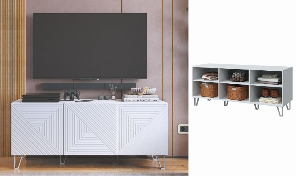 ТВ-тумба напольная DOMA ТВ-ТУМБА SO-LOFT-136, 136x58x47 см, черный купить,NaN