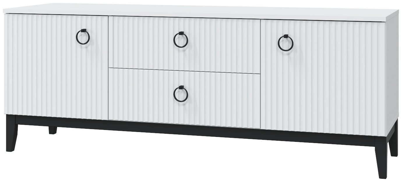ТВ-тумба напольная DOMA ТВ-ТУМБА SH-LOFT-MINIMAL-150-МДФ, 150x57.2x44.6 см, черный, белый купить,NaN