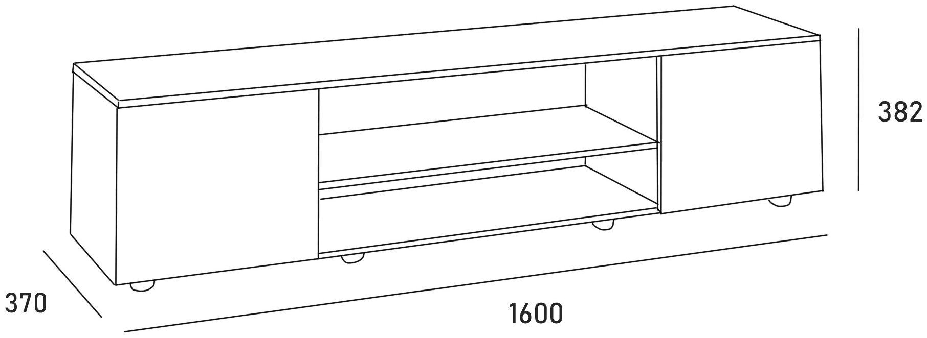 ТВ-тумба напольная Ереке Мебель Modul HM SK, 160x38x37 см, белый купить,NaN