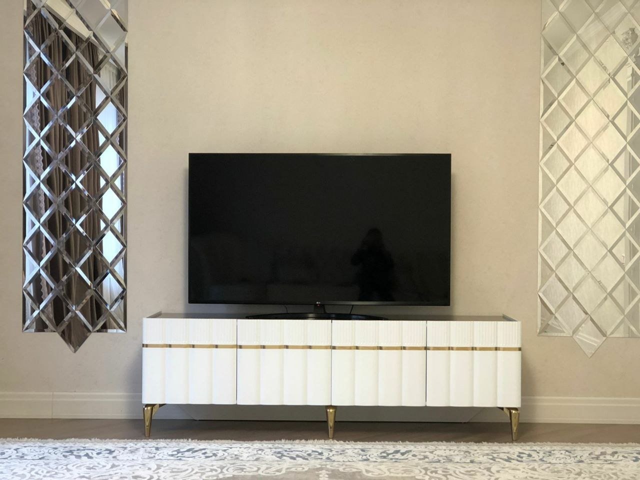 ТВ-тумба напольная DOMA MILL-2.0M, 200x64x52 см, белый купить,NaN