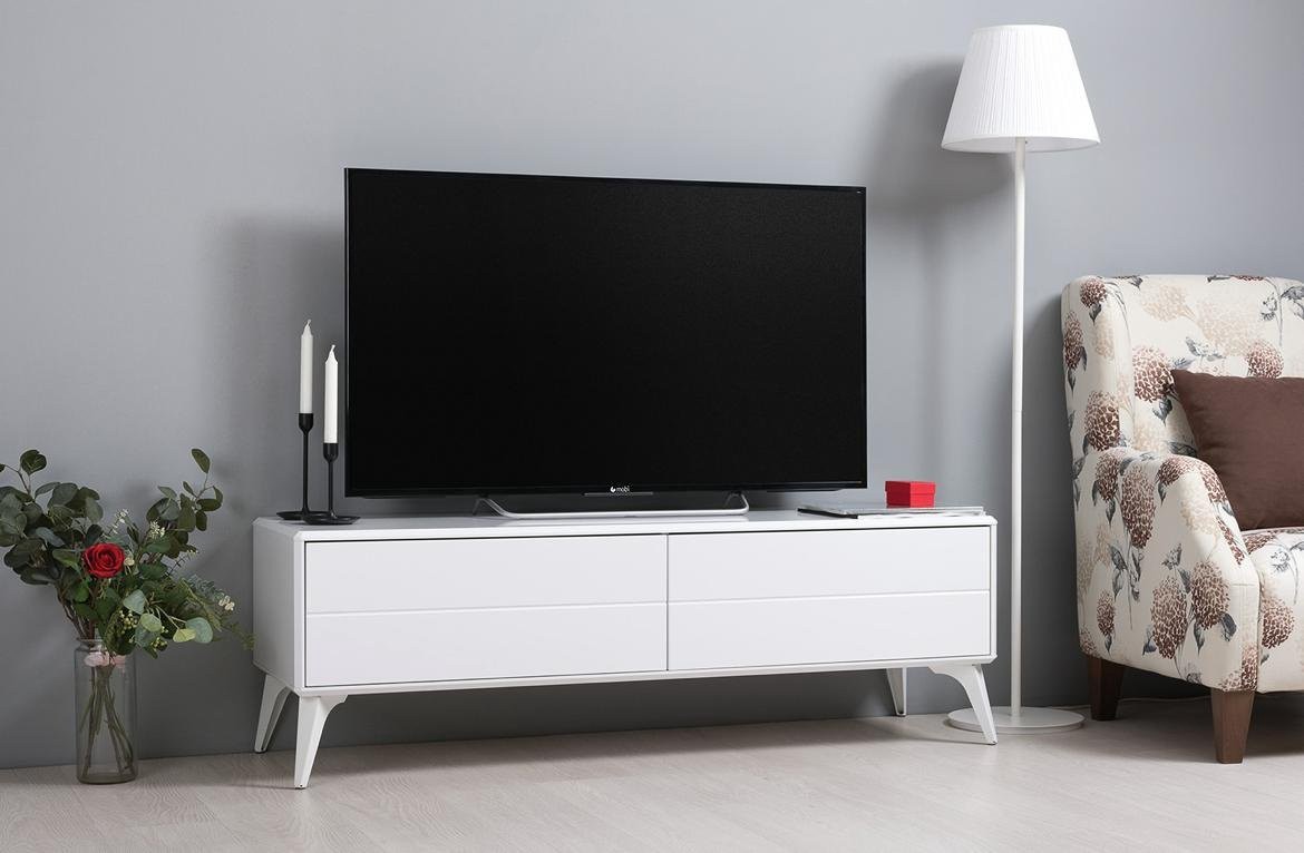 ТВ-тумба напольная DOMA SPACES 160178445, 140x45.7x43.2 см, белый купить,NaN