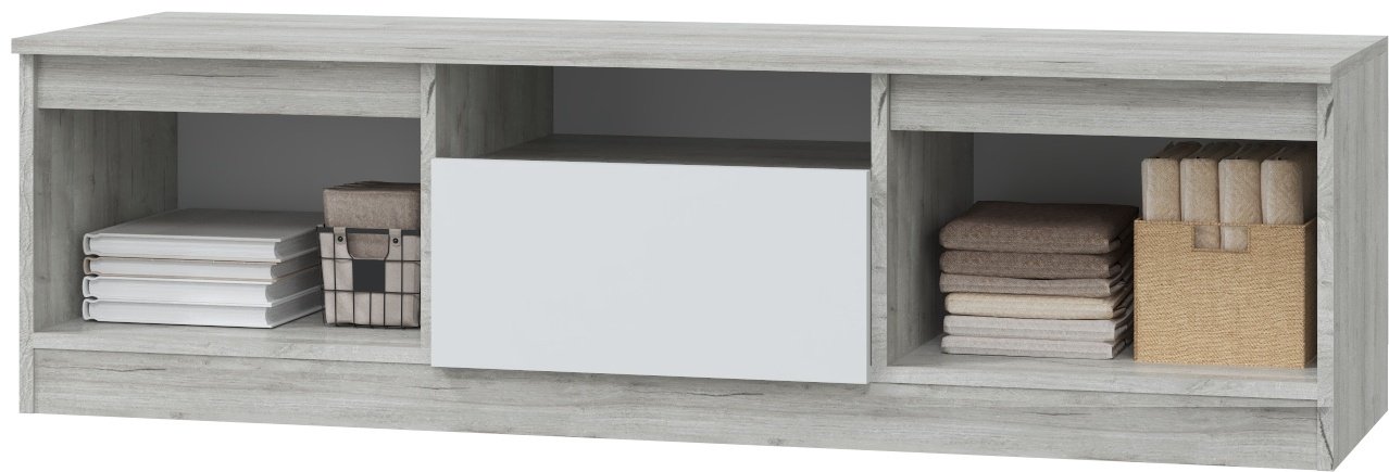 ТВ-тумба напольная DOMA LORI 228505661, 140x40x45 см, белый, серый купить,NaN