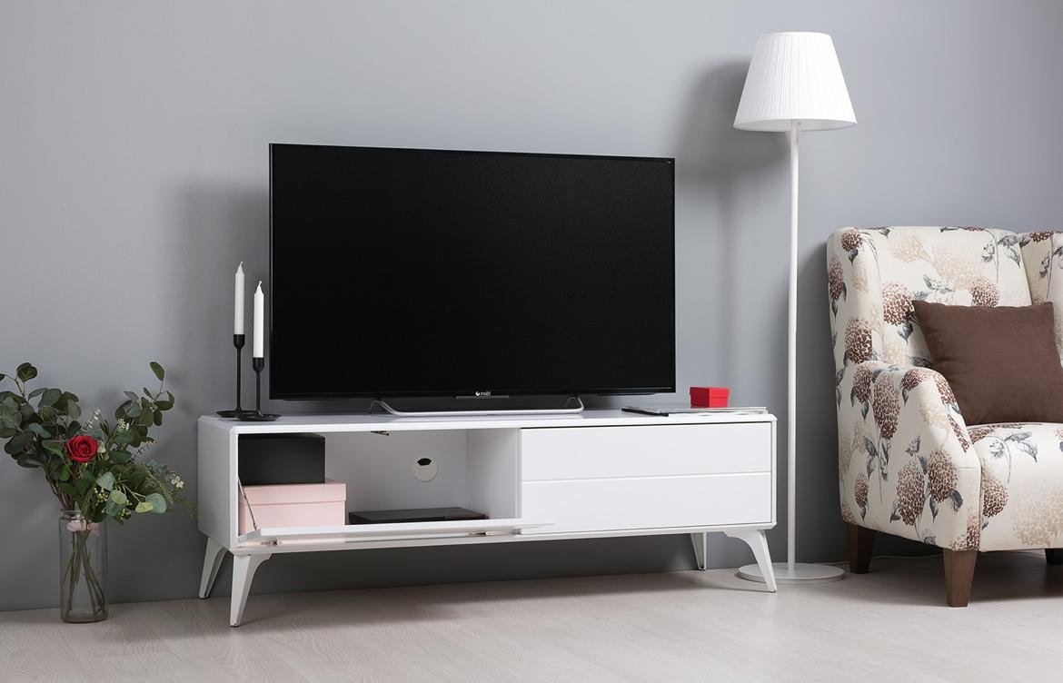 ТВ-тумба напольная DOMA SPACES 160178445, 140x45.7x43.2 см, белый купить,NaN