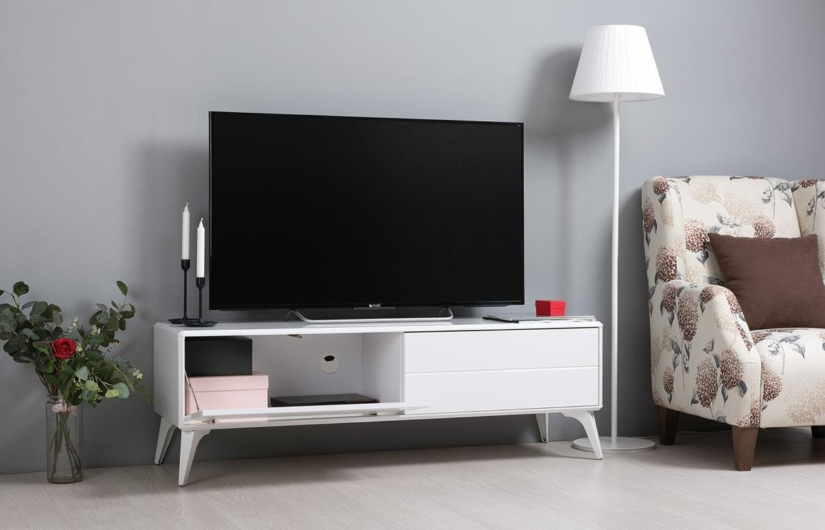 ТВ-тумба напольная DOMA SPACES 160178445, 140x45.7x43.2 см, белый купить,NaN