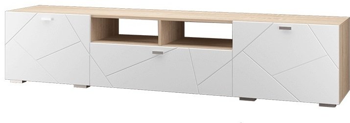 ТВ-тумба напольная DOMA ТВ-ТУМБА SKY-210-МДФ, 210x46x45 см, белый, светло-коричневый купить,NaN