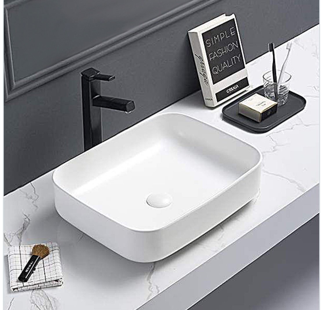 Раковина Comforty T-Y9378MW накладная прямоугольная 50, санфарфор