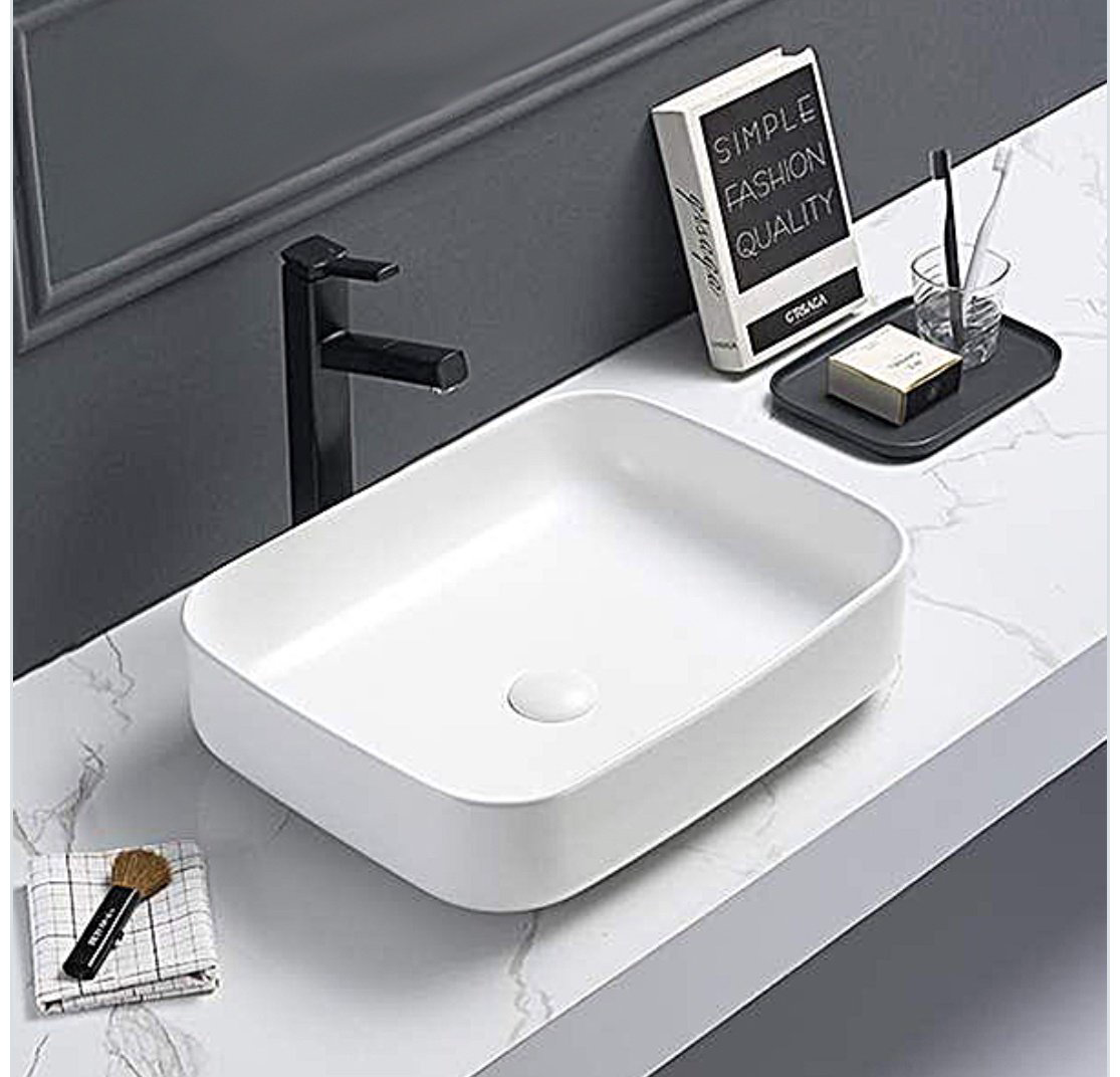 Раковина Comforty T-Y9378MW накладная прямоугольная 50, санфарфор купить,103300