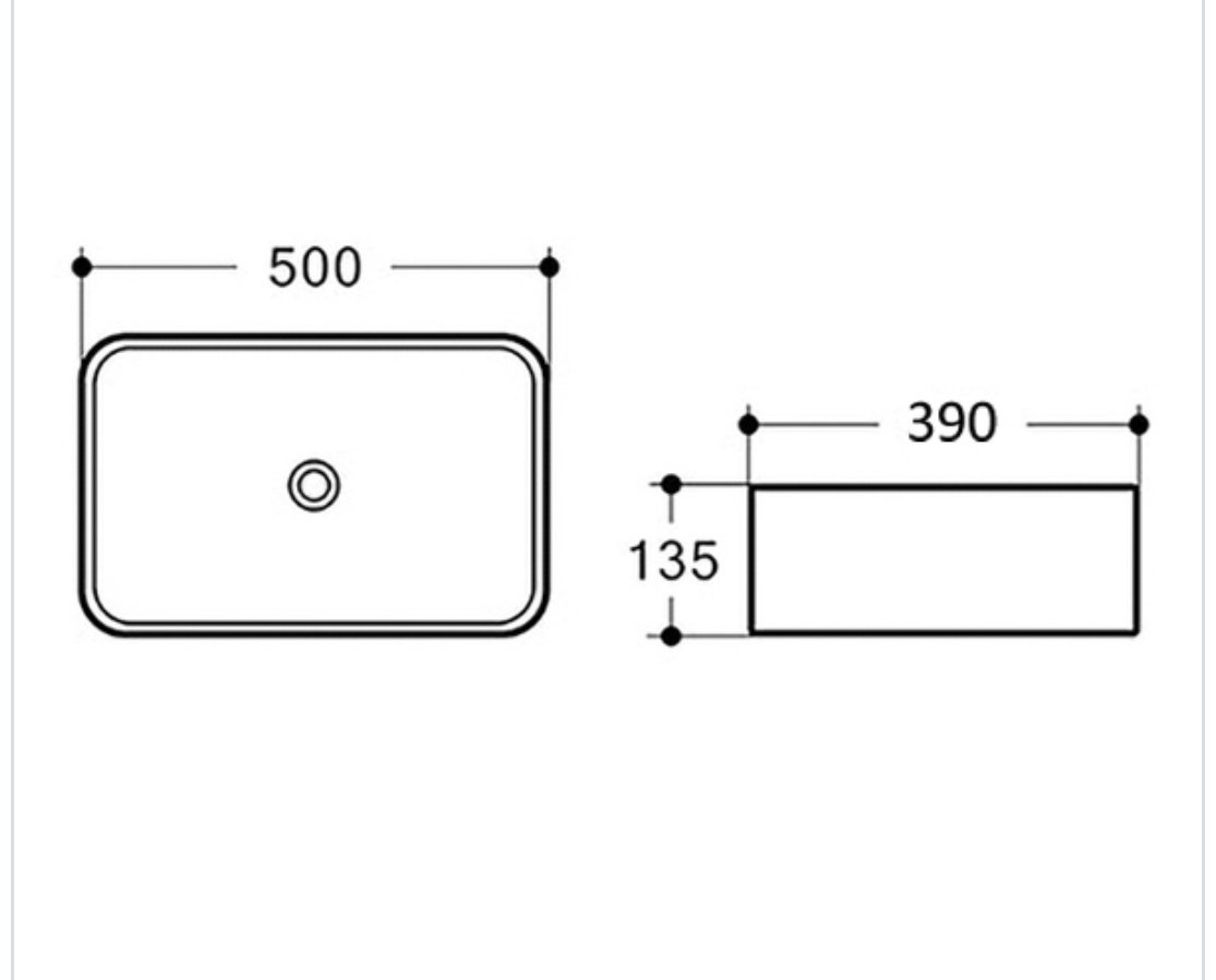 Раковина Comforty T-Y9378MW накладная прямоугольная 50, санфарфор купить,103300