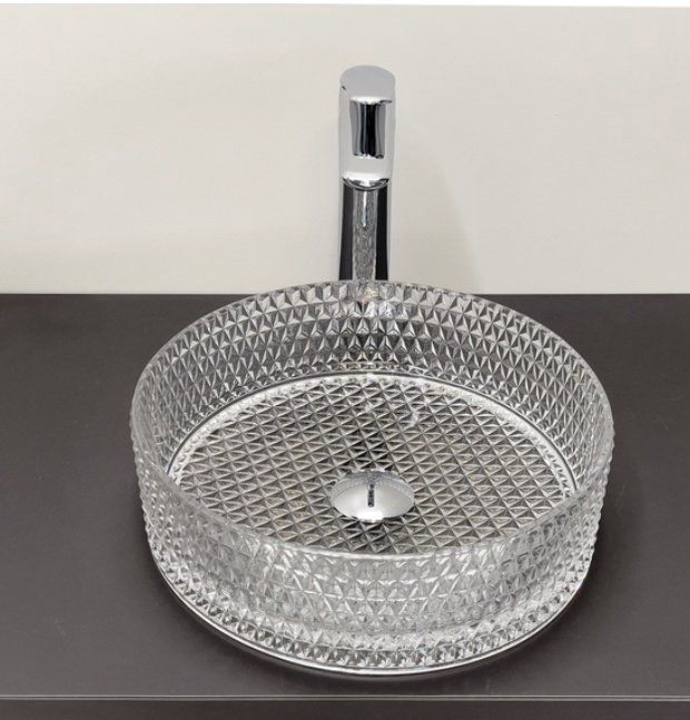 Раковина Comforty CF21003 накладная круглая 36, стекло купить,NaN