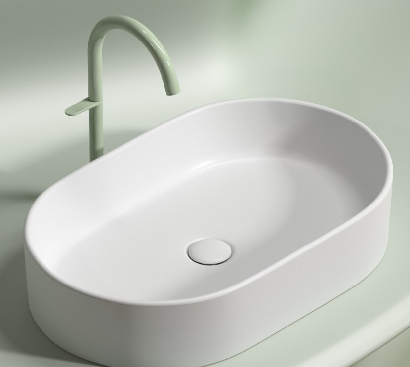 Раковина Ceramicanova CN6048MW накладная овальная 60, санфарфор