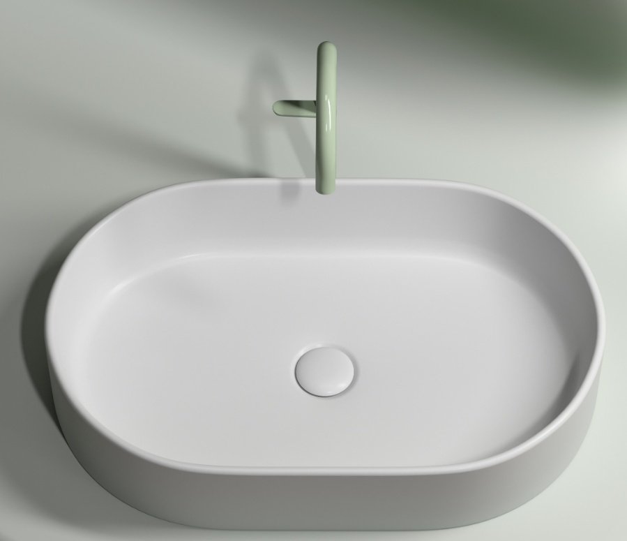Раковина Ceramicanova CN6048MW накладная овальная 60, санфарфор