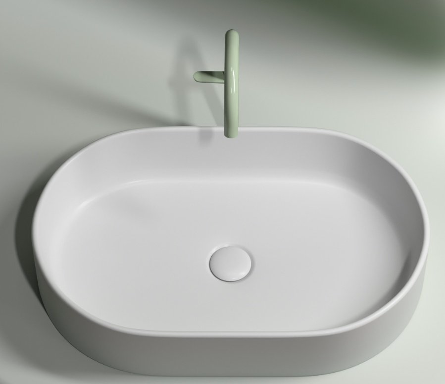 Раковина Ceramicanova CN6048MW накладная овальная 60, санфарфор купить,NaN