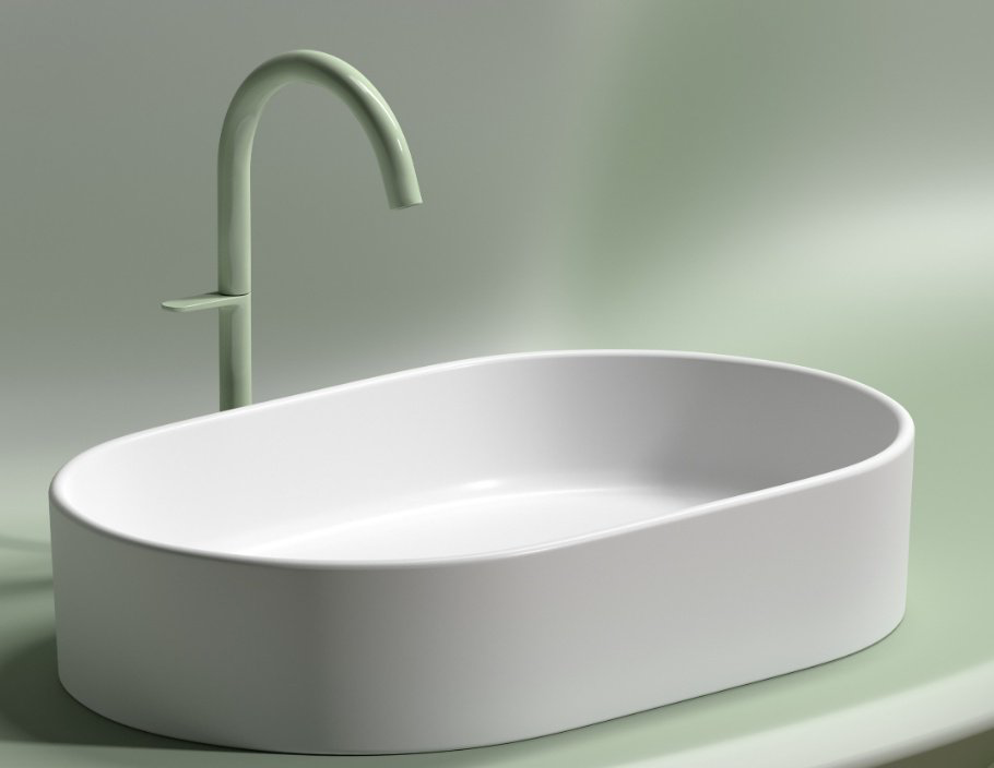 Раковина Ceramicanova CN6048MW накладная овальная 60, санфарфор купить,NaN