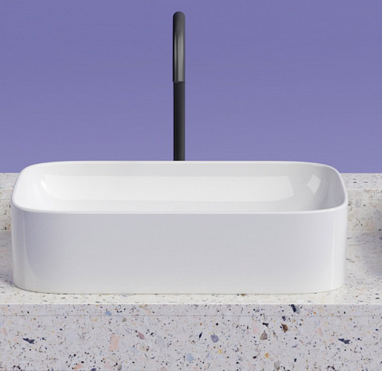 Раковина Ceramicanova CN6053 накладная прямоугольная 60, санфарфор купить,NaN