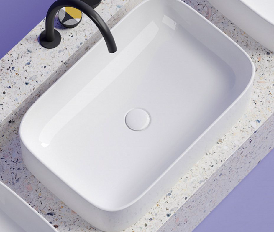 Раковина Ceramicanova CN6053 накладная прямоугольная 60, санфарфор купить,NaN