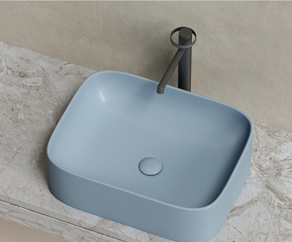 Раковина Ceramicanova CN6052MHL накладная прямоугольная 50, санфарфор