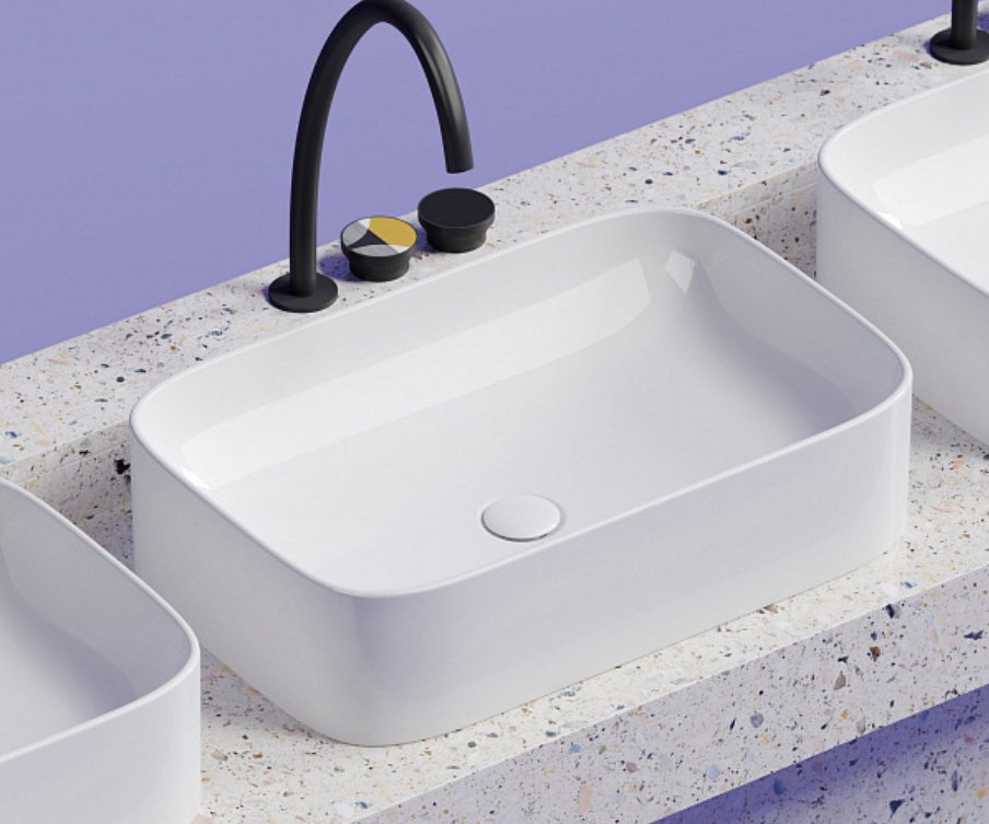 Раковина Ceramicanova CN6053 накладная прямоугольная 60, санфарфор