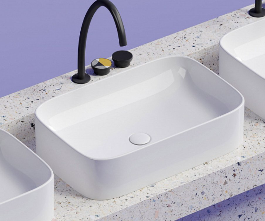 Раковина Ceramicanova CN6053 накладная прямоугольная 60, санфарфор купить,NaN