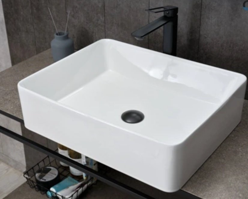 Раковина GID-ceramic N9104 накладная прямоугольная 52, керамика купить,64874
