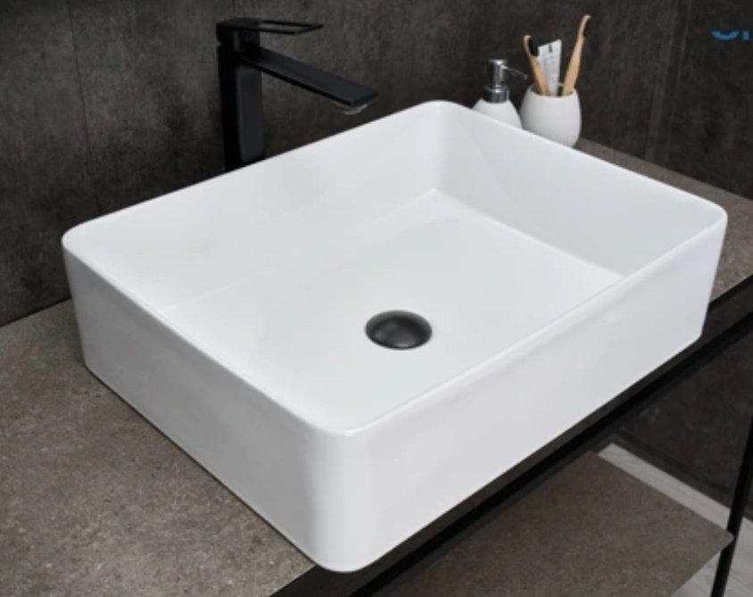 Раковина GID-ceramic N9104 накладная прямоугольная 52, керамика