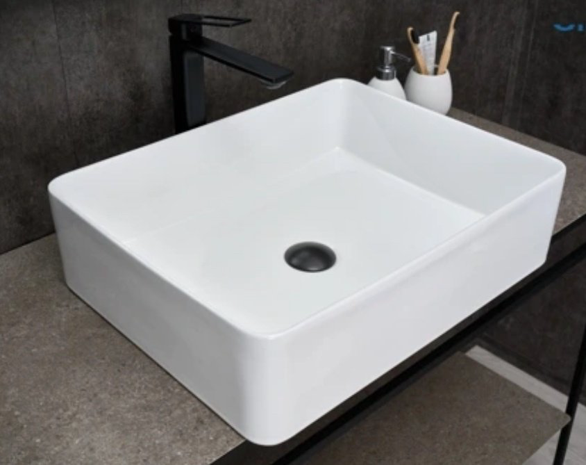 Раковина GID-ceramic N9104 накладная прямоугольная 52, керамика купить,64874