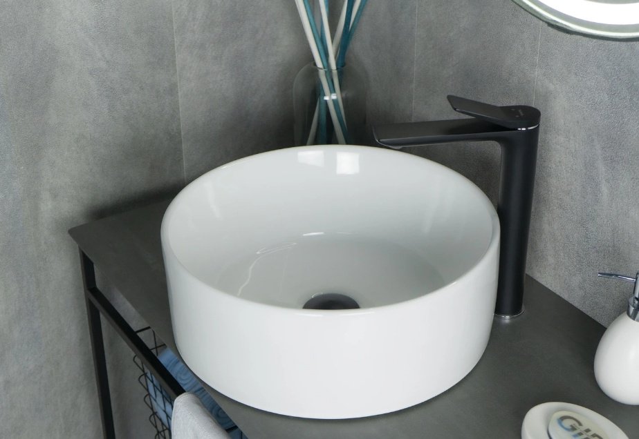 Раковина GID-ceramic N9011 накладная круглая 40, керамика