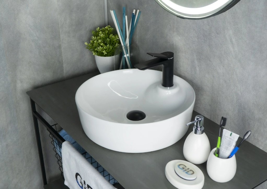 Раковина GID-ceramic D1306 накладная круглая 44, керамика