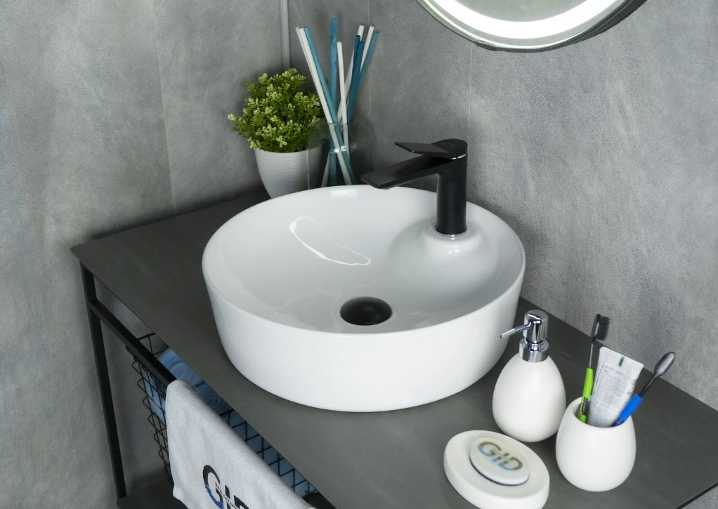 Раковина GID-ceramic D1306 накладная круглая 44, керамика купить,93430