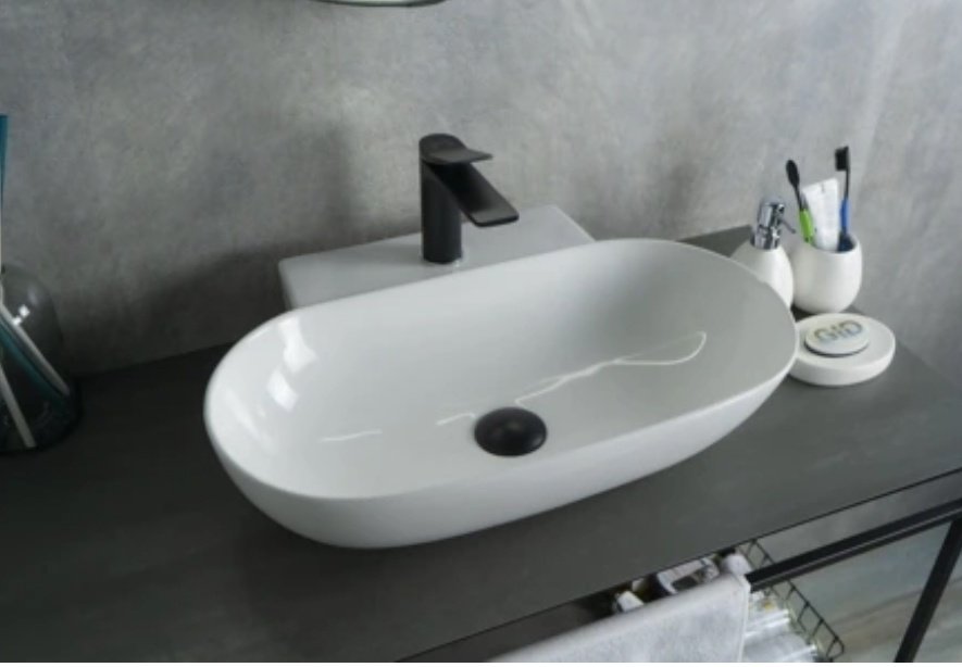 Раковина GID-ceramic N9234 накладная овальная 56, керамика