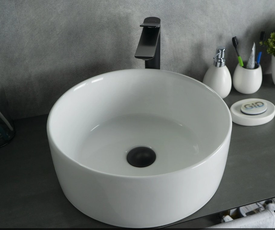 Раковина GID-ceramic N9011 накладная круглая 40, керамика купить,NaN