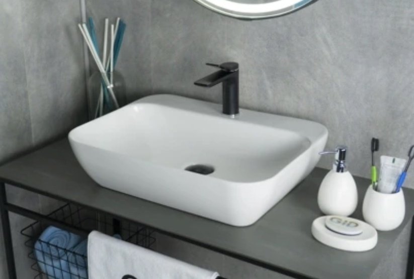 Раковина GID-ceramic N9047 накладная овальная 55, керамика