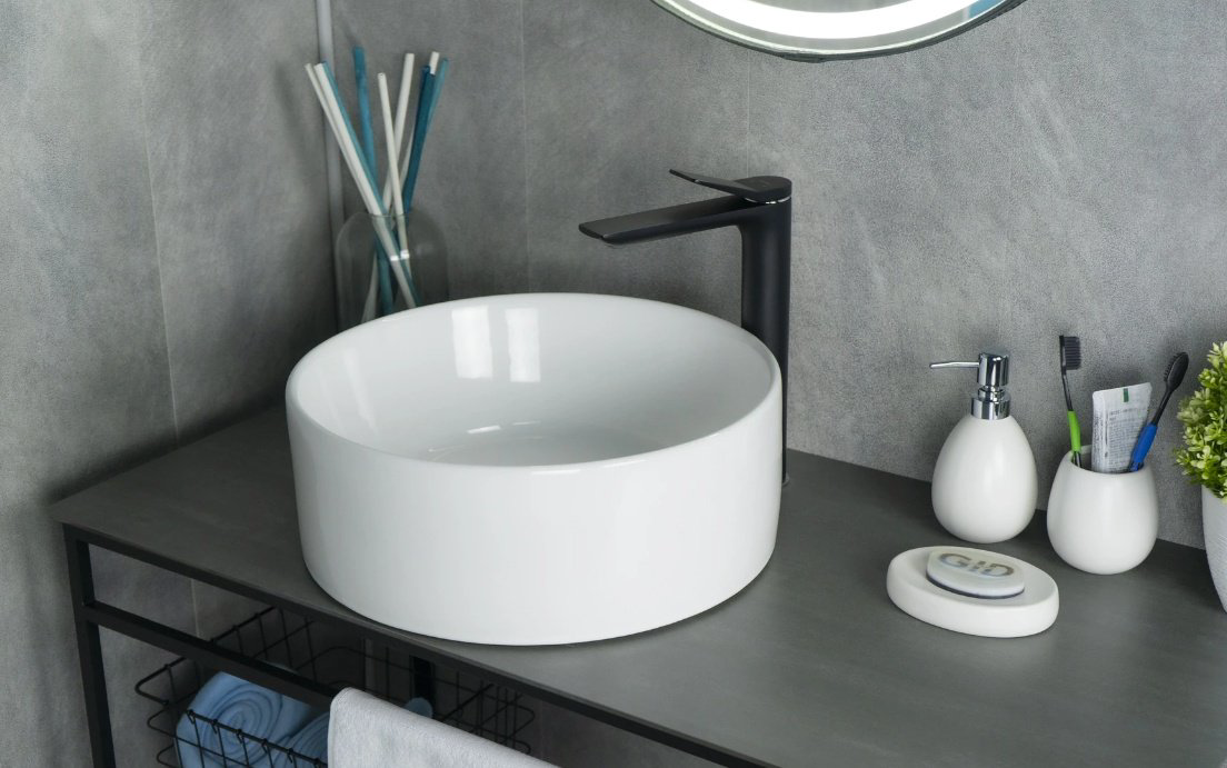 Раковина GID-ceramic N9011 накладная круглая 40, керамика купить,NaN