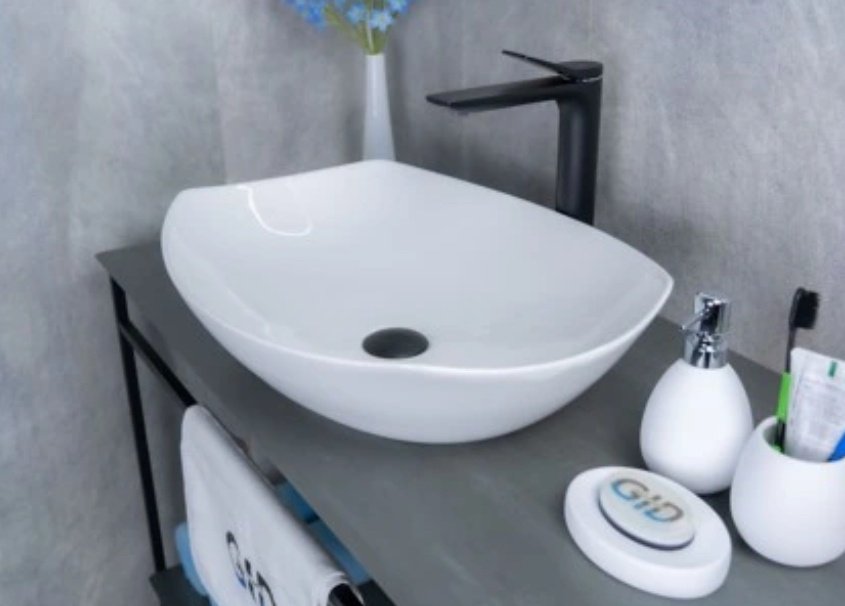 Раковина GID-ceramic N9137 накладная овальная 56, керамика