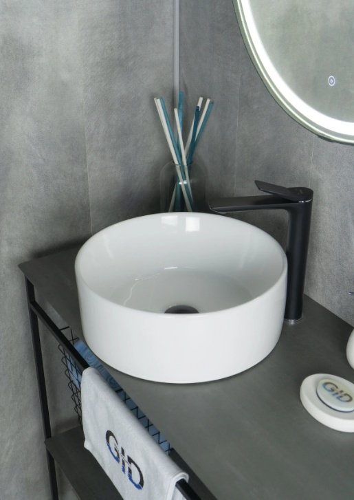 Раковина GID-ceramic N9011 накладная круглая 40, керамика