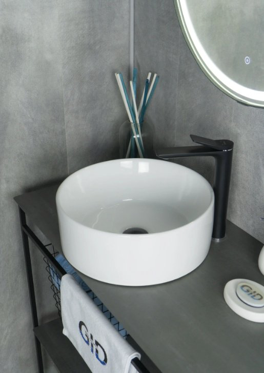 Раковина GID-ceramic N9011 накладная круглая 40, керамика купить,NaN