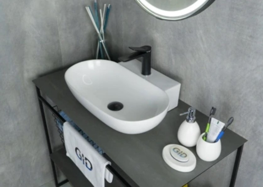 Раковина GID-ceramic N9234 накладная овальная 56, керамика купить,61988