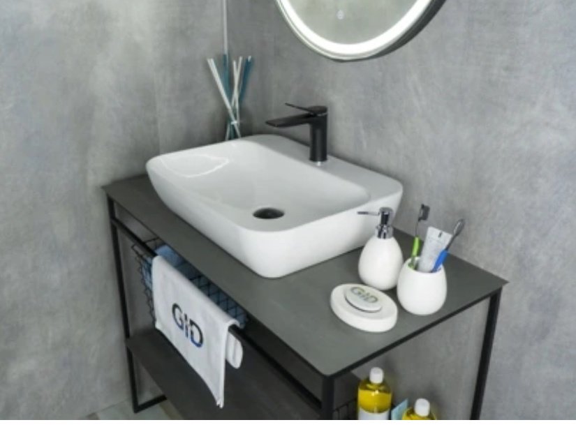 Раковина GID-ceramic N9047 накладная овальная 55, керамика