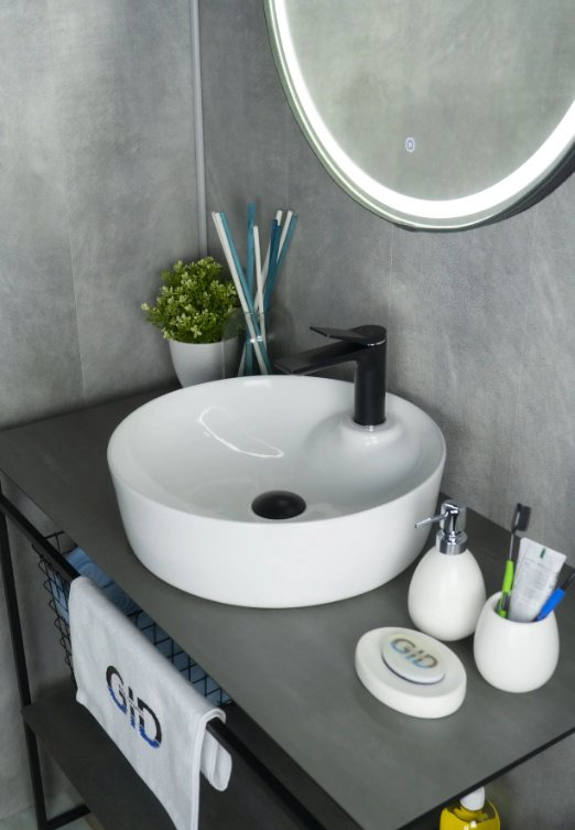 Раковина GID-ceramic D1306 накладная круглая 44, керамика купить,93430