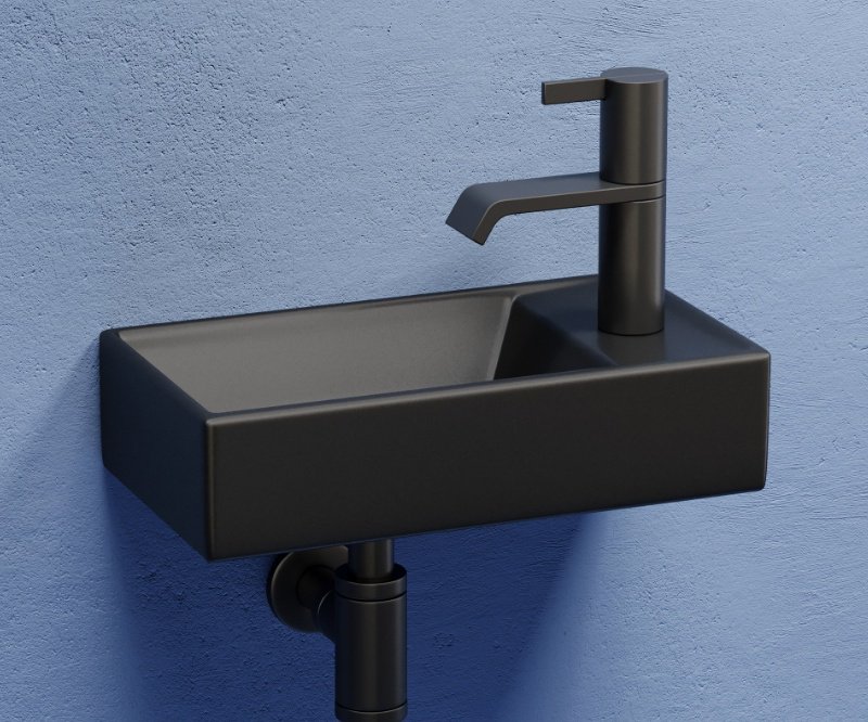 Раковина Ceramicanova CN6051LMB подвесная прямоугольная 40.7, санфарфор